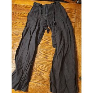 REFORMATION 100% Linen High Waisted Belted Saylor Pants in Black sz 6
